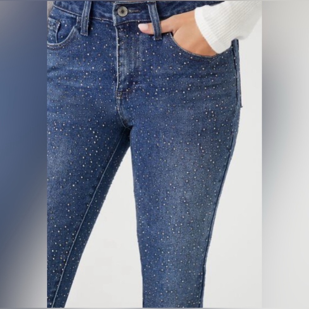 Forever 21 Dark Blue Rhinestone Bootcut - Picture 4 of 10